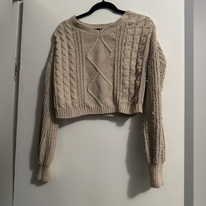 Cream knitted crop sweater